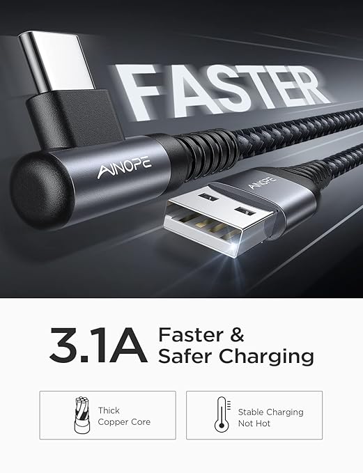 AINOPE 2 pac 1M Nylon Braided USB C Charging Cable Compatible - Image 5