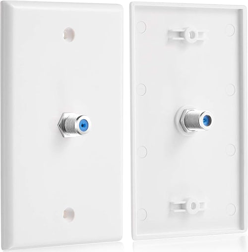1-Port TV Cable Wall Jack F Connector Coax Video Jack Single Gang Wall Plates - Image 2