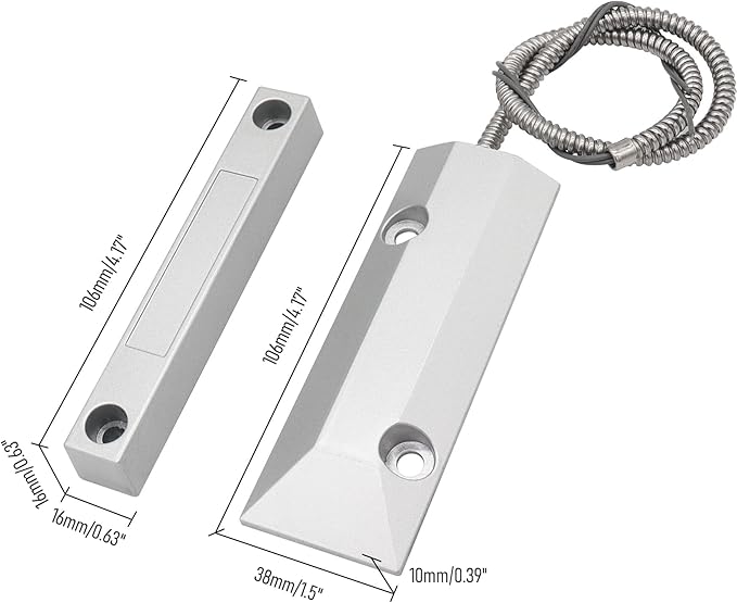 Magnetic Reed Switch Wired Surface Mount Normally Open NO Contact Sensor Alarm - Image 2