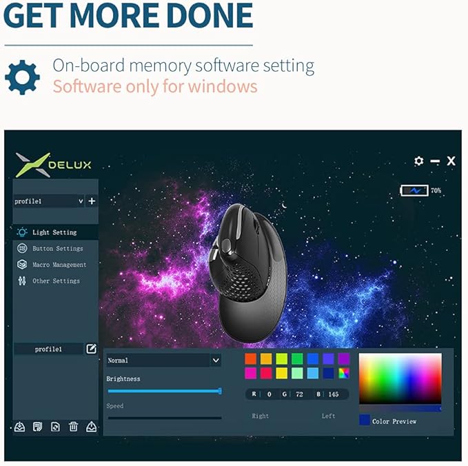 DeLUX Seeker Wireless Ergonomic Vertical Mouse - Image 7