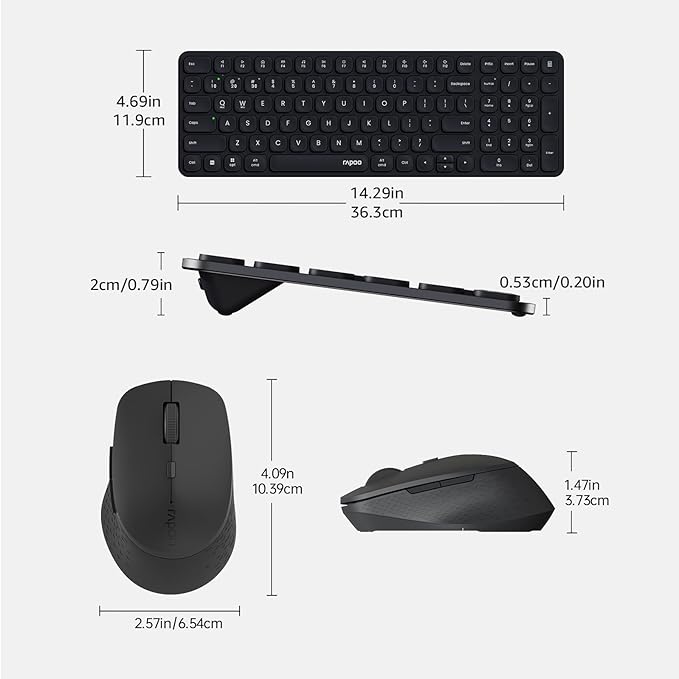 Rapoo 9360M Wireless Keyboard and Mouse Combo, Blade-Series E9310M 99-Key - Image 9