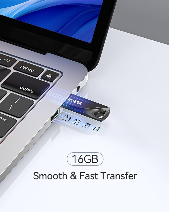 16GB USB Flash Drives 5 Pack Waterproof Metal USB Memory Stick Slim USB 2.0 - Image 2