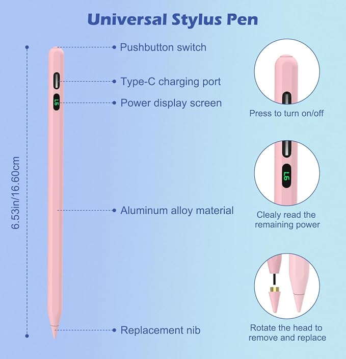 MoKo Stylus Pens for Touch Screens, Fast Charge Stylus Pen for Apple - Image 5