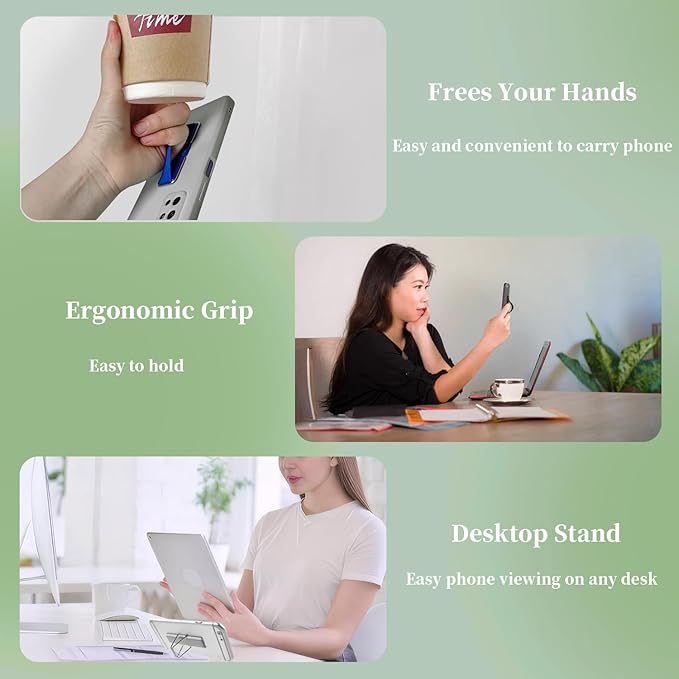 Phone Grip Strap Holder, 4 Pack Adhesive Flat Cellphone Stand Handle Kickstand - Image 5