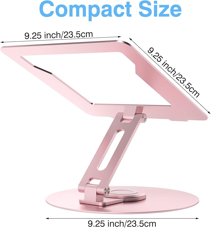 Swivel Laptop Stand for Desk, Adjustable Height Aluminum Computer Stand - Image 8
