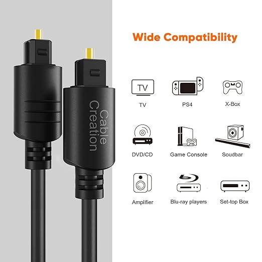 CableCreation 12FT Digital Optical Audio Cable 2-Pack, Toslink Male to Male - Image 4