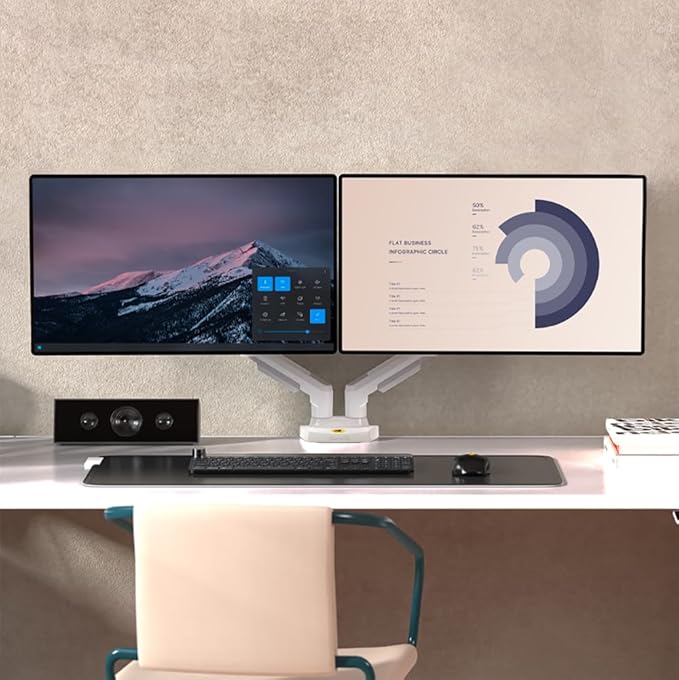 NB North Bayou Dual Monitor Desk Mount Stand Full Motion Swivel Computer - Image 4