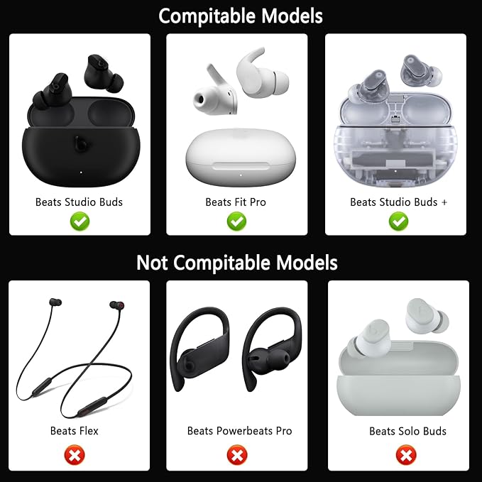 Replacement Silicone Ear Tips for Beats Fit Pro/Studio Buds/Studio Buds+ - Image 2