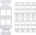 10 Pack Keystone Wall Plate 4 Port, Cat6 Cat5, Home & Office Installations by SATMAXIMUM