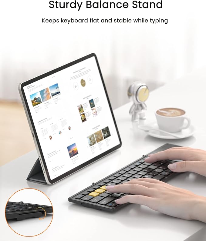 Foldable Bluetooth Keyboard, Wireless Portable Keyboard - Image 4
