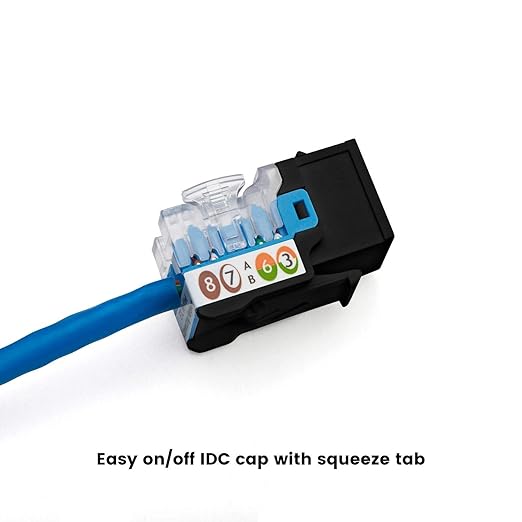 trueCABLE Cat5e Keystone Jack, Unshielded, 90 Degree Punch-Down, PoE++ 100W - Image 5