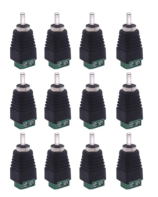 RCA Plugs for Speaker Wire, RCA to AV Screw Terminal Connector, Phono RCA Male by Iskueal