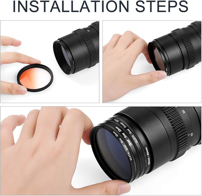67mm Graduated Color Filters Kit 9 Pieces Gradual Colour Lens Filter Kit Set - Image 5