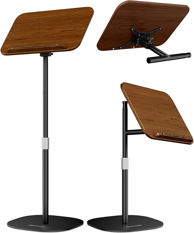 2 in 1 Dual-use Floor Book Stand & Desktop Book Stand, Height Adjustable from by aboutool