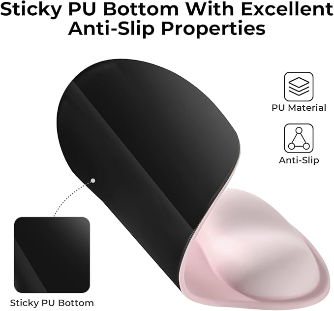 EooCoo Gel Wrist Rest Mouse Pad Ergonomic Middle Concave Design, Relieve Wrist - Image 6