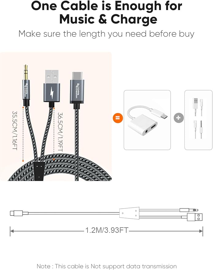 CableCreation USB C to 3.5mm Audio Cable - Image 6