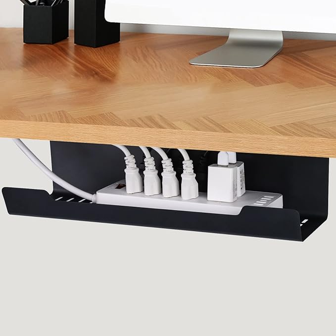 VIDOR Under Desk Cable Management Tray 1-Pack, No Drill Alloy Steel, Wire - Image 3