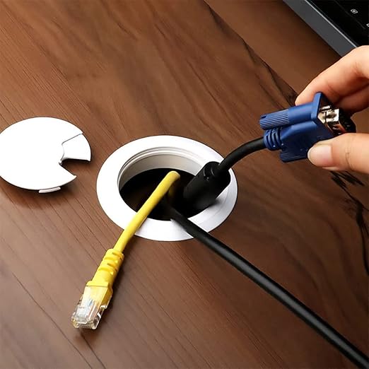 TuTuYa 6PCS Desk Grommet, 3-1/6inch White Desk Cable Hole Covers - Image 4