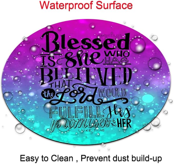 Inspirational Quote ， Gospel of Luke Round Mouse pad Customized Mousepad - Image 4