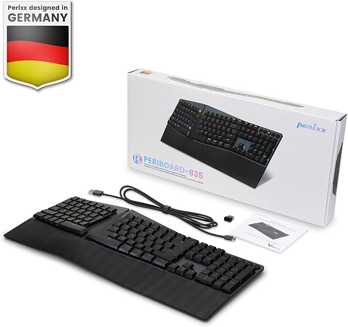 Perixx PERIBOARD-835BR Wireless Ergonomic Mechanical Keyboard - Image 8