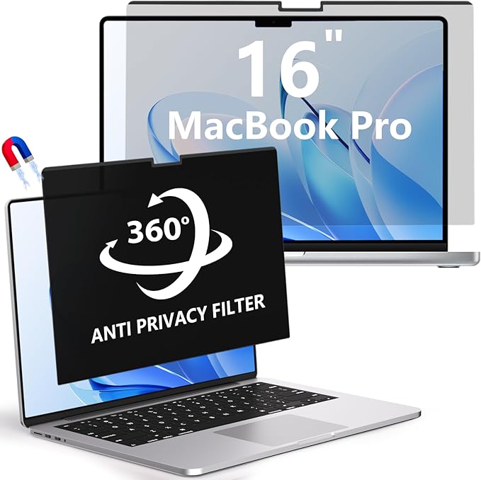 Magnetic Privacy Screen for Macbook Pro 16 Inch, Removable Anti Glare Blue by LUSADESIGN