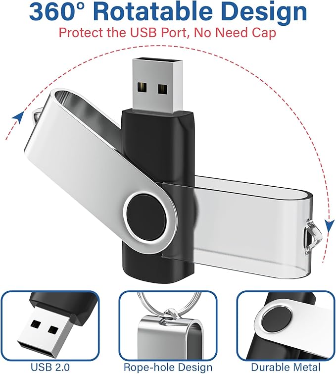 USB Flash Drives 4GB 20 Pack, Wooolken USB 2.0 Thumb Drives - Image 7