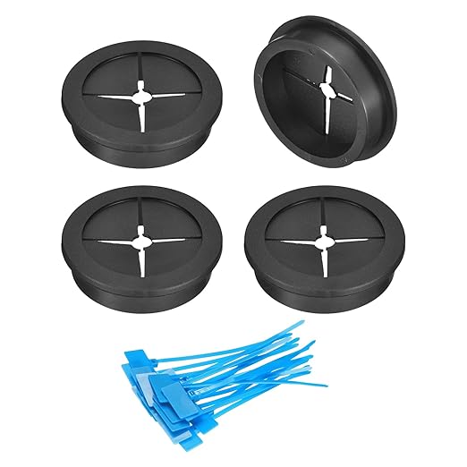 uxcell 4Pcs Cable Cord Grommet, 1-3/4" Rubber Desk Grommets Wire Pass Through by uxcell