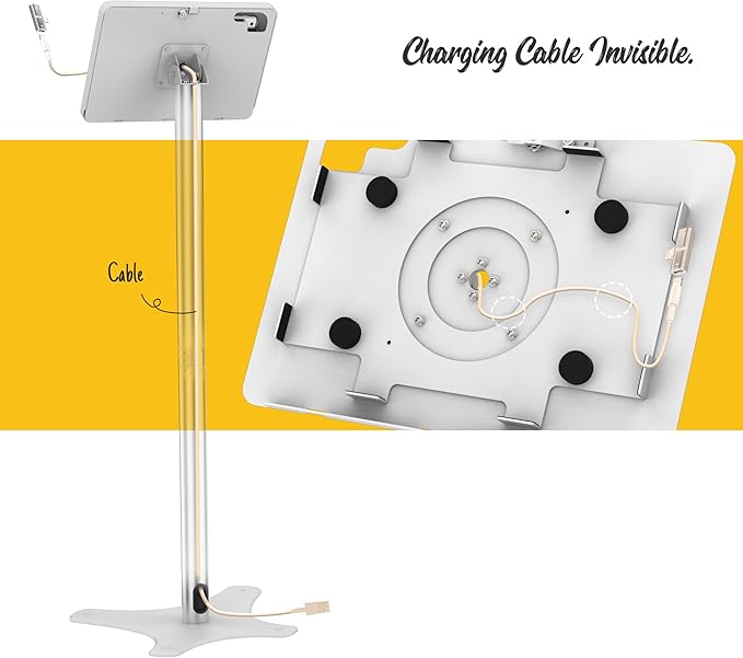 Tablet Floor Stand, Anti-Theft, Rotate Lockable Metal Tablet Enclosure+Aluminum - Image 6
