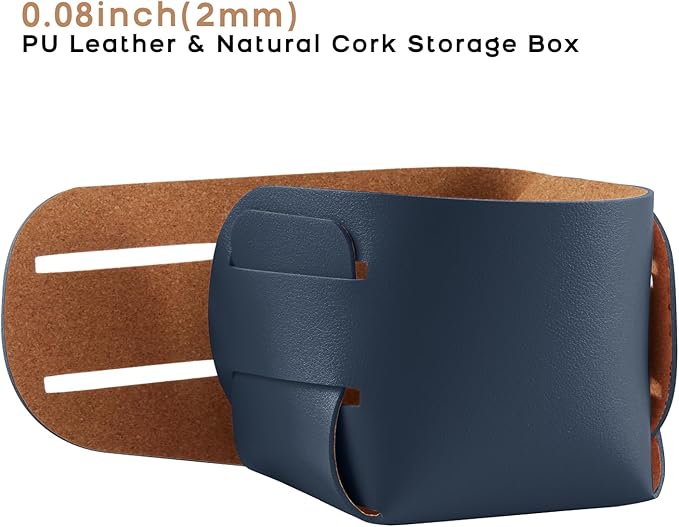 HOMIEAZICOZI 2-Pack Cork Leather Desk Accessories Storage - Image 2