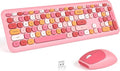 KNOWSQT Wireless Keyboard and Mouse Combo, Pale Pink Full-Sized 2.4G Silent by KNOWSQTKeyboardMouse