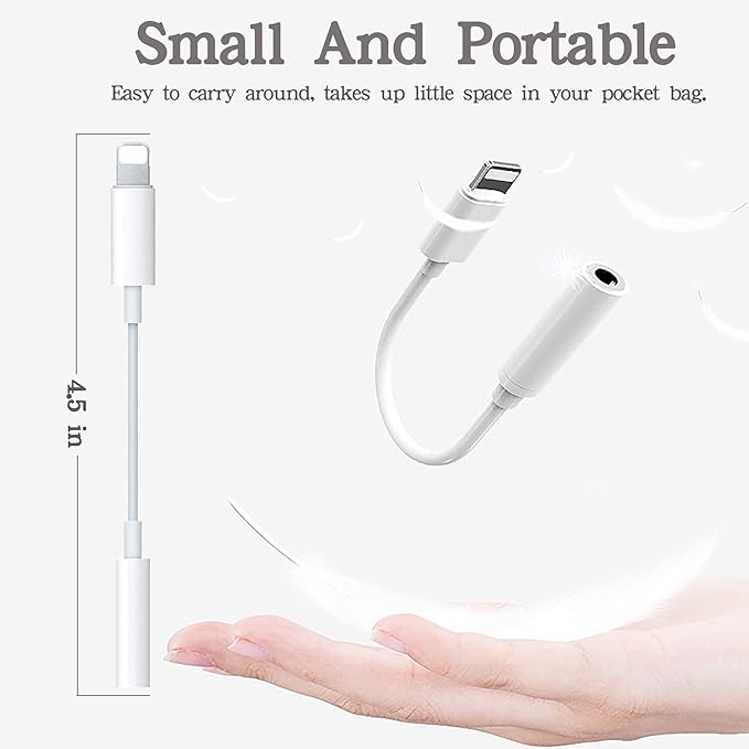 Apple MFi Certified 2 Pack Lightning to 3.5mm Headphone Aux Audio Jack Adapter - Image 5