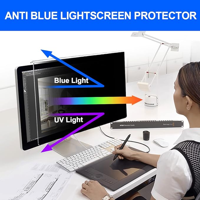 Computer Privacy Screen Filter 24" Hanging Privacy Screen Protector Compatible - Image 4