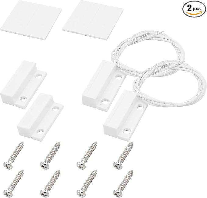 2Pcs Magnetic Reed Switch Wired Surface Mount Normally Closed NC Contact Sensor by FOCMKEAS