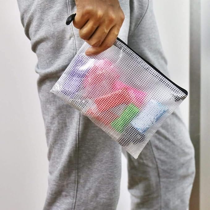 Oaimyy-B6, Plastic Mesh Zipper Pouch Document Folders Bag Zip File Folders - Image 6