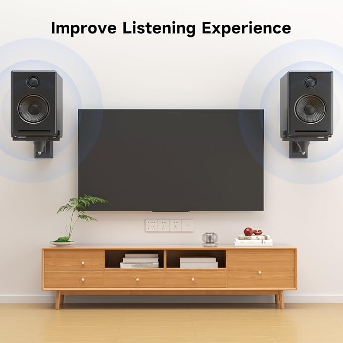 suptek Large Dual Side Clamping Bookshelf Speaker Wall Mounting Bracket - Image 4