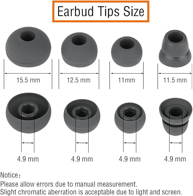 4 Pairs Silicone Ear Tips Earbuds Replacement Tips Earbuds Cap Eartips Tips - Image 2