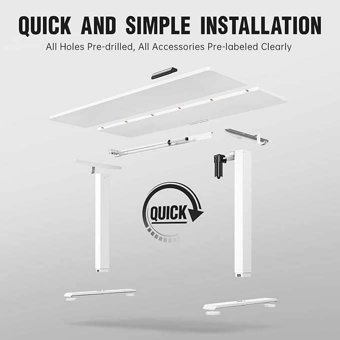 Veken 55 Inch Large Electric Standing Desk, Sit to Stand Up, Heights Adjustable - Image 4
