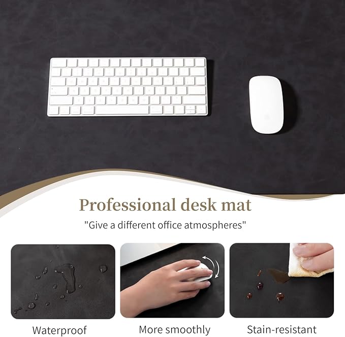 Leather desk pad for computer and laptops, Large mouse pad and keyboard mat - Image 4