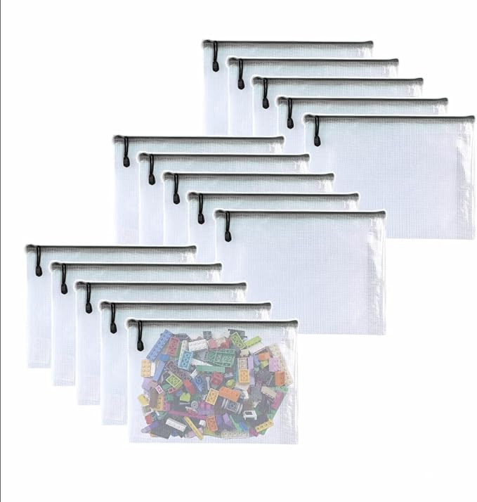 Oaimyy-15 Pcs-5"x 7"-Mesh Zipper Pouches File Bags Puzzle Storage Bags Folders - Image 2