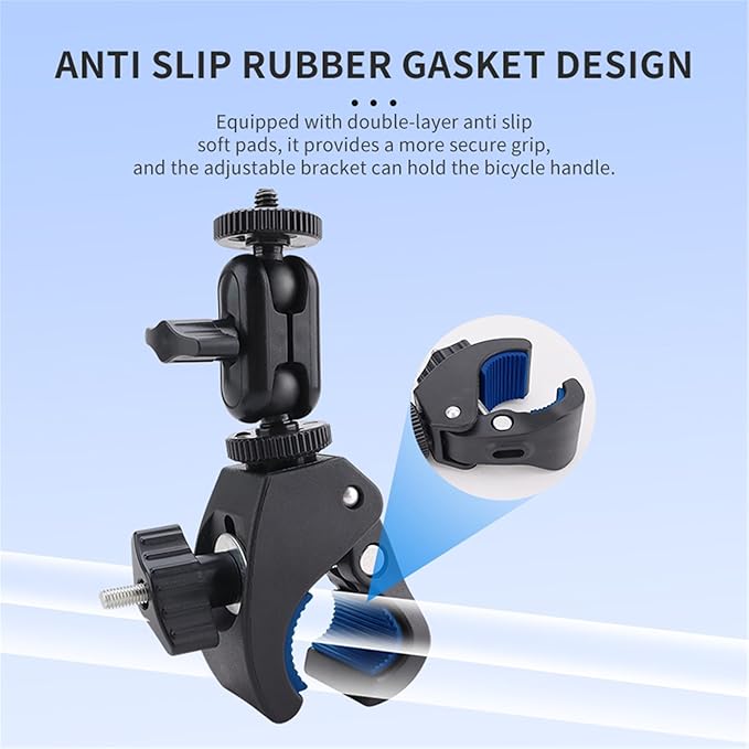 Action Camera Clamp Mount Bike Handlebar Mounts, Universal Compatible - Image 6