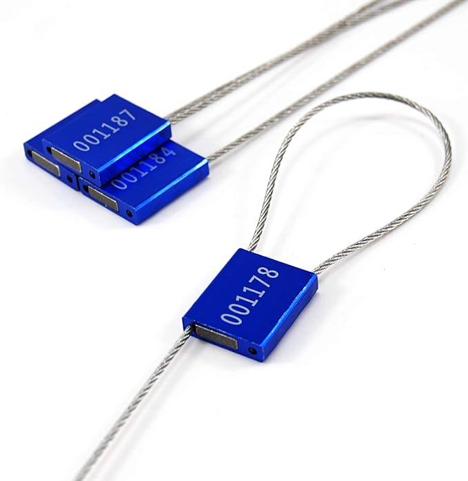 Leadseals 1000 Blue Steel Cable Seals Metal Security Tag Numbered Truck Trailer - Image 6