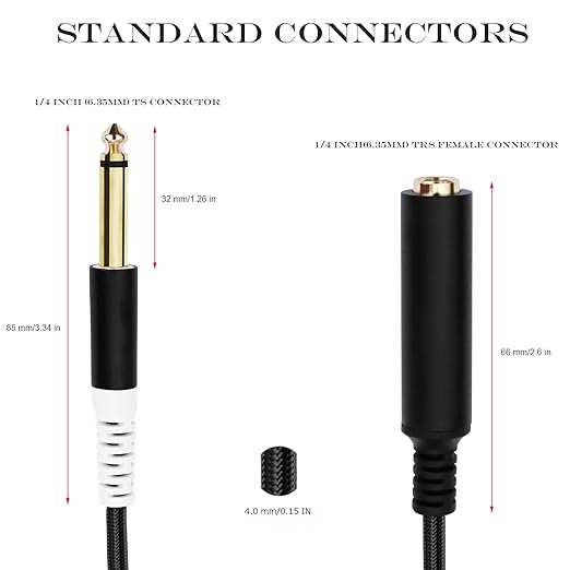 3.5mm to 1/4 Adapter Cable, 3.5mm TRS Female to Dual 1/4 inch TS Male Y - Image 5
