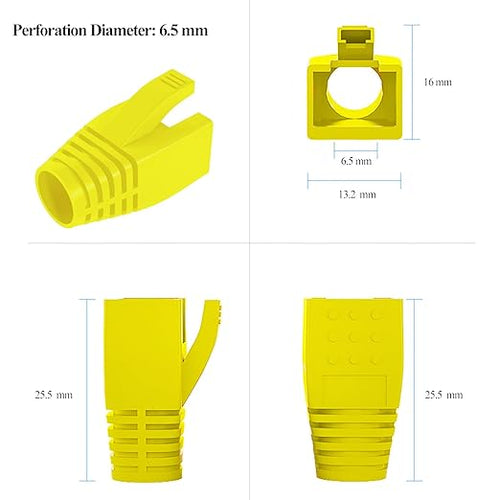 100Pack RJ45 Boot Cover, Cat5 Cat6 Cat6A Ethernet Network Cable Strain Relief - Image 2