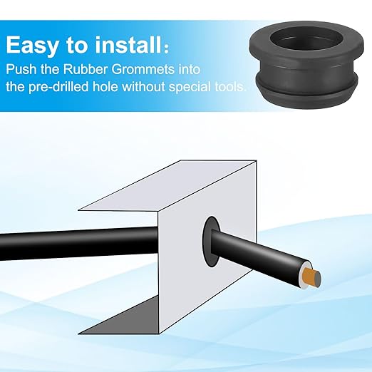 PATIKIL 21mm / 13/16 Inch Drill Hole, 5/8 Inch ID Rubber Grommets - Image 4