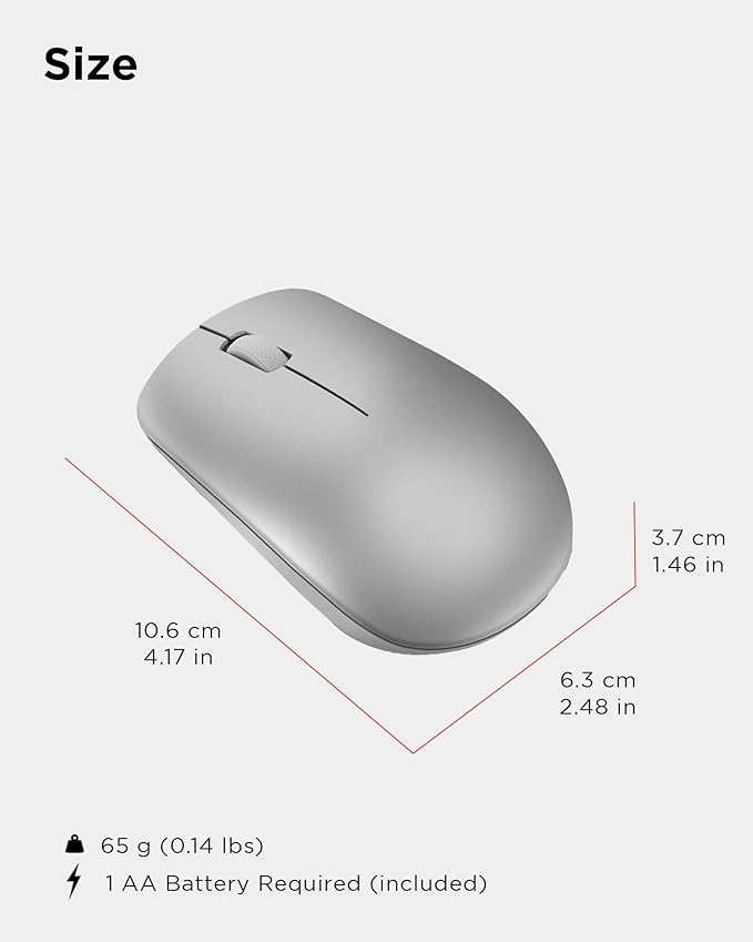 Lenovo 530 Full Size Wireless Computer Mouse - Image 7