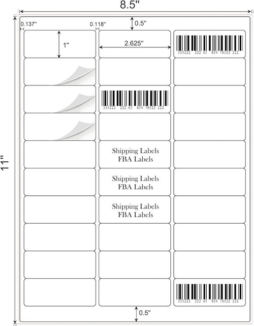 1" x 2-5/8" Address Labels 3000 Labels Sticker Paper - Image 2