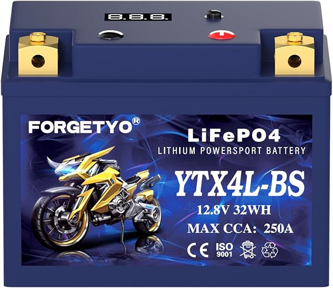 YTX4L-BS Lithium Motorcycle Battery, ATV Battery 12V 2.5AH 250CCA Compatible - Image 8