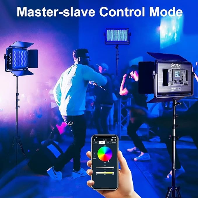 GVM 65W RGB Video Light with Bluetooth Control, 1300D LED Video Lighting Kit - Image 5