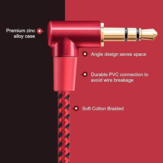 CableCreation Audio Cable, 10FT 3.5mm Right Angle Male to Male Auxiliary Stereo - Image 3