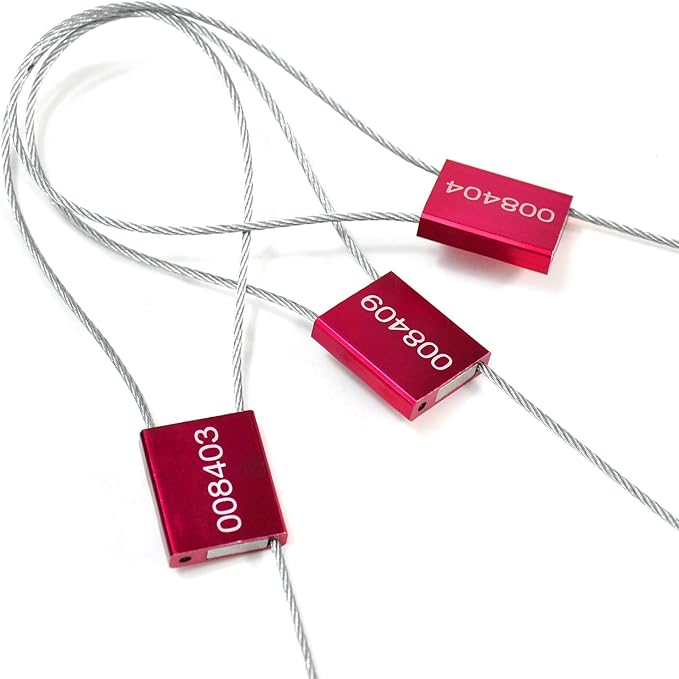 Leadseals 1000 Red Steel Cable Seals Metal Security Tag Numbered Truck Trailer - Image 4